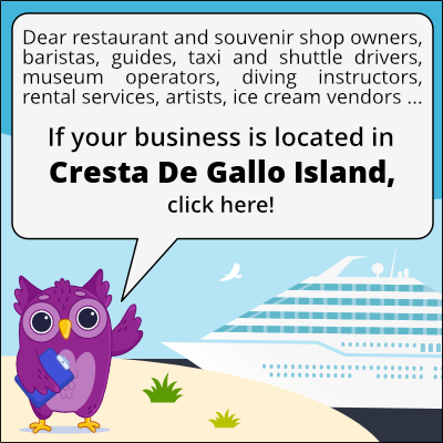 to business owners in Isla Cresta de Gallo
