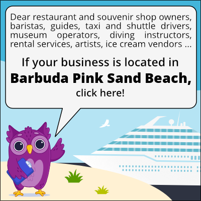 to business owners in Playa de arena rosa de Barbuda